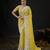 indian lemon yellow pastel floral embroidered border kashmiri organza saree with unstitched blouse