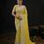 indian lemon yellow pastel floral embroidered border kashmiri organza saree with unstitched blouse