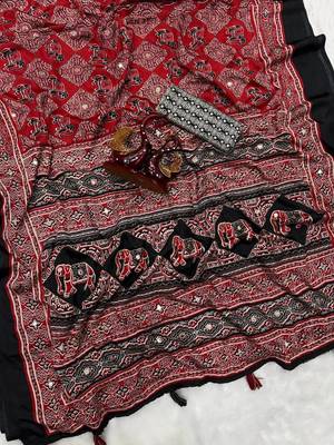 Black Zari And Mirror Crepe Silk Saree 1