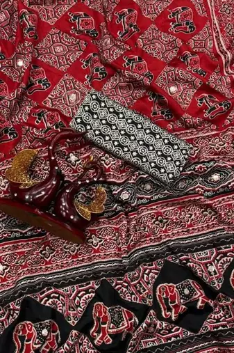 Black Zari And Mirror Crepe Silk Saree