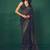 Navy Blue Sequins And Diamonds Georgettete Saree