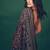 Navy Blue Sequins And Diamonds Georgettete Saree