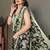 Light Green Printed Work Chiffon Saree
