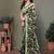 Light Green Printed Work Chiffon Saree