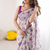 Purple Printed Work Chiffon Saree