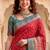 Red Color Kashmiri Thread Wooven Work Silk Blend Saree