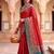Red Color Kashmiri Thread Wooven Work Silk Blend Saree