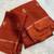 Orange Khadi Art Silk Saree With Jacquard Leaf Design