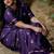 Purple Khadi Art Silk Saree With Jacquard Leaf Design