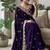 Purple Embroidery And Sequin Work Satin Saree