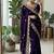 Purple Embroidery And Sequin Work Satin Saree