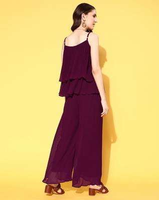 Women's fancy crushed georgette sleeveless jump suit 2