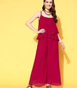 Women's fancy crushed georgette sleeveless jump suit
