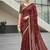 Maroon Color Designer Embroidery Work Sequins Jarl Thread With Cutwork Border Satin Silk Blend Saree