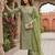 Women's art silk fabric embroidered kurta set with dupatta