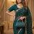 Teal Color Beeds And Cut Work Silk Blend Saree