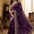 Purple Color Embroidery And Sequence Work Satin Saree