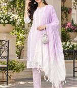 Women's south cotton  kurta pant dupatta set
