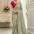 Light Parrot Green Golden Embroidery And Dori With Sequins All Over The Border Fandy Silk Saree