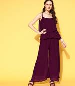 Women's fancy crushed georgette sleeveless jump suit