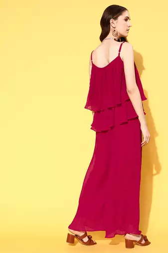 Women's fancy crushed georgette sleeveless jump suit