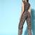 Women's sequin work belted jump suit