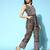 Women's sequin work belted jump suit