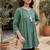 Women's pure cotton crausha lace design printed a line tunic
