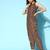 Women's belted sequin embroidered exclusive jump suit