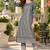Women's embroidered kurta set with chiffon lace dupatta