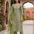 Women's art silk fabric embroidered kurta set with dupatta