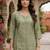 Women's art silk fabric embroidered kurta set with dupatta