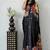 Black Mirror Work Satin Silk Saree