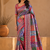 Red Color Digital Printed And Mirror Work Dola Silk Saree