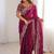 Magenta Embroidery Sequin Work Chiffon Saree