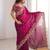Magenta Embroidery Sequin Work Chiffon Saree