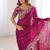 Magenta Embroidery Sequin Work Chiffon Saree