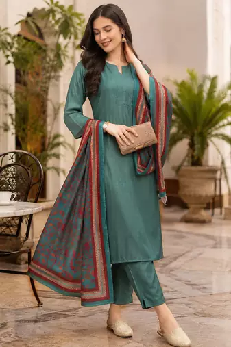 Women's straight side slit  kurta pant set with digital dupatta