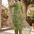 Women's silk chiffon embroidered kurta set with digital dupatta