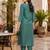 Women's straight side slit  kurta pant set with digital dupatta