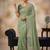 Light Green Embroidery Thread And Zari Work Georgette Saree