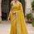 Yellow Color Embroidery Thread And Zari Work Georgette Saree