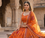 Royal Orange Floral Embroidered Lehenga Choli with Dupatta