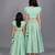 Mother daughter pastel green organza frill chanderi lehenga set