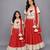 Mother daughter off white embroidered chanderi lehenga set