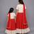 Mother daughter off white embroidered chanderi lehenga set