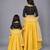 Mother daughter black blouse with cotton zari lehenga set