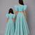 Mother daughter blue ruffled blouse with cotton zari lehenga set
