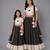 Mother daughter off white black embroidered chanderi lehenga set