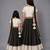 Mother daughter off white black embroidered chanderi lehenga set